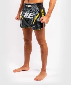 Venum ONE FC Impact Muay Thai Short Grijs Zwart -Boksen Winkel venum venum one fc impact muay thai short grijs zw 8