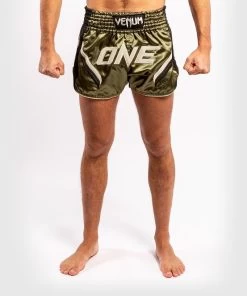 Venum ONE FC Impact Muay Thai Short Khaki Zwart -Boksen Winkel venum venum one fc impact muay thai short khaki zw 6