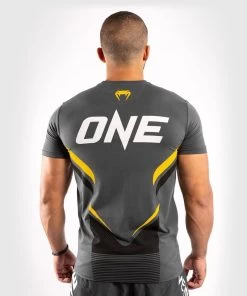 Venum ONE FC Impact T Shirt Grijs Geel Venum Nederland -Boksen Winkel venum venum one fc impact t shirt grijs geel venum 5