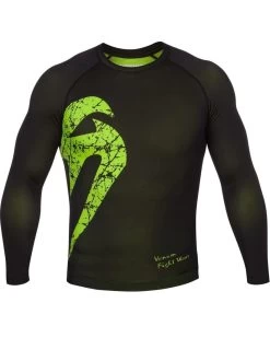 Venum Original Giant Rash Guard L/S Zwart Geel -Boksen Winkel venum venum original giant rash guard l s zwart ge 2