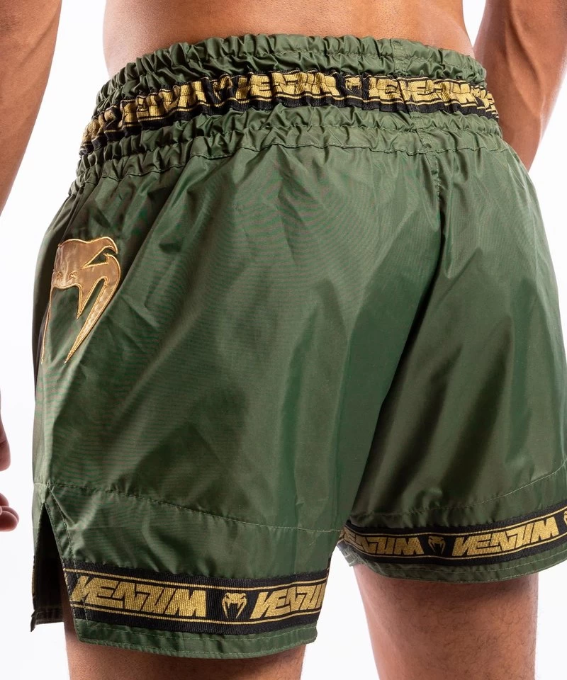 Venum PARACHUTE Muay Thai Kickboks Broekjes Kaki Goud 6 Venum PARACHUTE Muay Thai Kickboks Broekjes Kaki Goud - Afbeelding 4