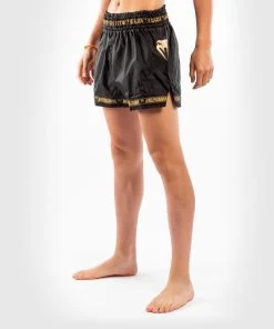 Venum PARACHUTE Muay Thai Kickboks Broekjes Zwart Goud -Boksen Winkel venum venum parachute muay thai kickboks broekjes 2