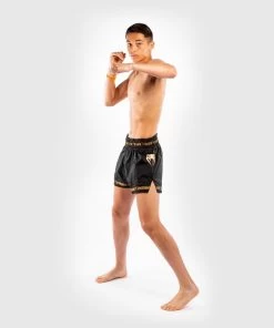 Venum PARACHUTE Muay Thai Kickboks Broekjes Zwart Goud -Boksen Winkel venum venum parachute muay thai kickboks broekjes 4
