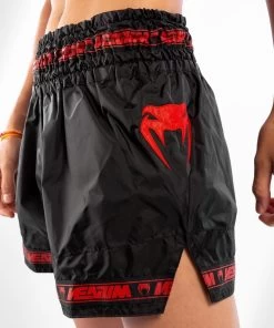 Venum PARACHUTE Muay Thai Kickboks Broekjes Zwart Rood -Boksen Winkel venum venum parachute muay thai kickboks broekjes 43