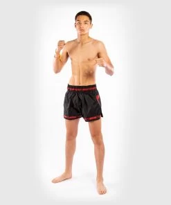 Venum PARACHUTE Muay Thai Kickboks Broekjes Zwart Rood -Boksen Winkel venum venum parachute muay thai kickboks broekjes 44