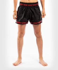 Venum PARACHUTE Muay Thai Kickboks Broekjes Zwart Rood -Boksen Winkel venum venum parachute muay thai kickboks broekjes 45