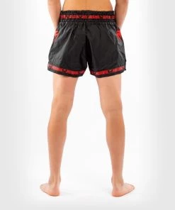 Venum PARACHUTE Muay Thai Kickboks Broekjes Zwart Rood -Boksen Winkel venum venum parachute muay thai kickboks broekjes 46