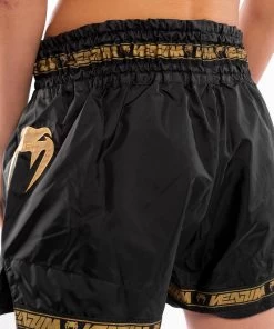 Venum PARACHUTE Muay Thai Kickboks Broekjes Zwart Goud -Boksen Winkel venum venum parachute muay thai kickboks broekjes 6