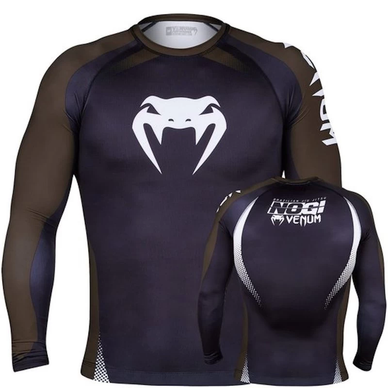 Venum Rash Guard NOGI IBJJF Approved L/S Zwart Bruin 11 Venum Rash Guard NOGI IBJJF Approved L/S Zwart Bruin - Afbeelding 9