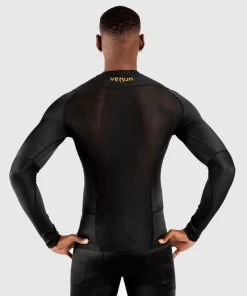 Venum Rashguard G-Fit Compression Shirt L/S Zwart Goud -Boksen Winkel venum venum rashguard g fit compression shirt l s 11