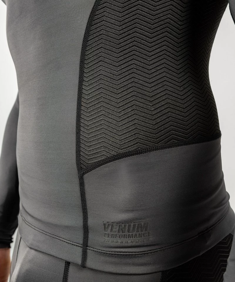 Venum Rashguard G-Fit Compression Shirt L/S Grijs Zwart 5 Venum Rashguard G-Fit Compression Shirt L/S Grijs Zwart - Afbeelding 3