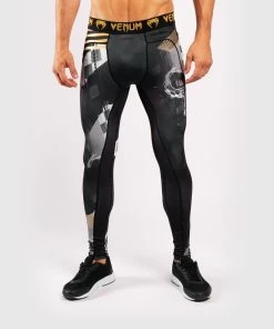 Venum SKULL Legging Spats Tights Zwart Goud -Boksen Winkel venum venum skull legging spats tights zwart goud 3
