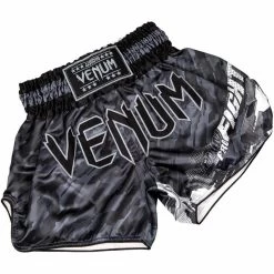 Venum Thaiboks Broekjes Tecmo Dark Grey Venum Kleding -Boksen Winkel venum venum thaiboks broekjes tecmo dark grey venu 5