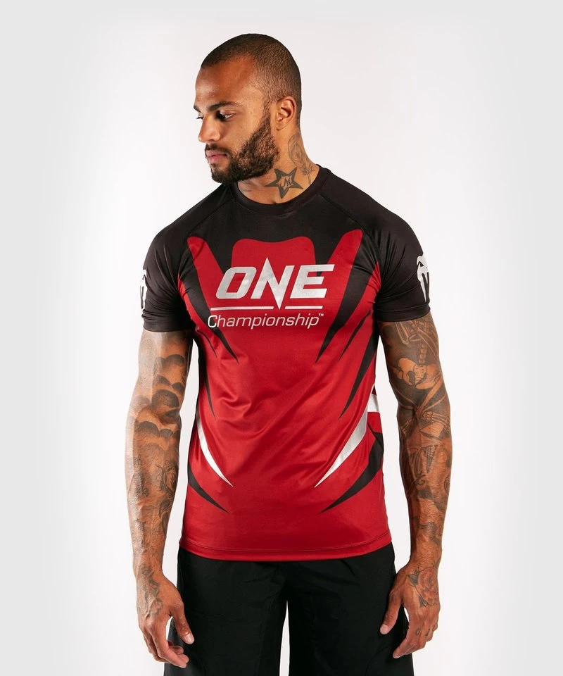 Venum X ONE FC Dry Tech T-shirt Rood Zwart 4 Venum X ONE FC Dry Tech T-shirt Rood Zwart - Afbeelding 2
