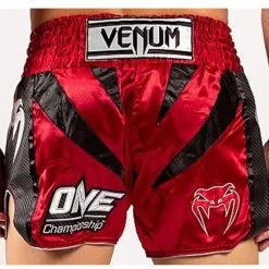 Venum X ONE FC Muay Thai Kickboks Broekje Rood -Boksen Winkel venum venum x one fc muay thai kickboks broekje ro 7