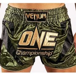 Venum X ONE FC Muay Thai Short Khaki Gold -Boksen Winkel venum venum x one fc muay thai short khaki gold 6