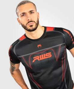 Venum X RWS Dry Tech Training T-shirt Zwart Rood -Boksen Winkel venum venum x rws dry tech training t shirt zwart 3